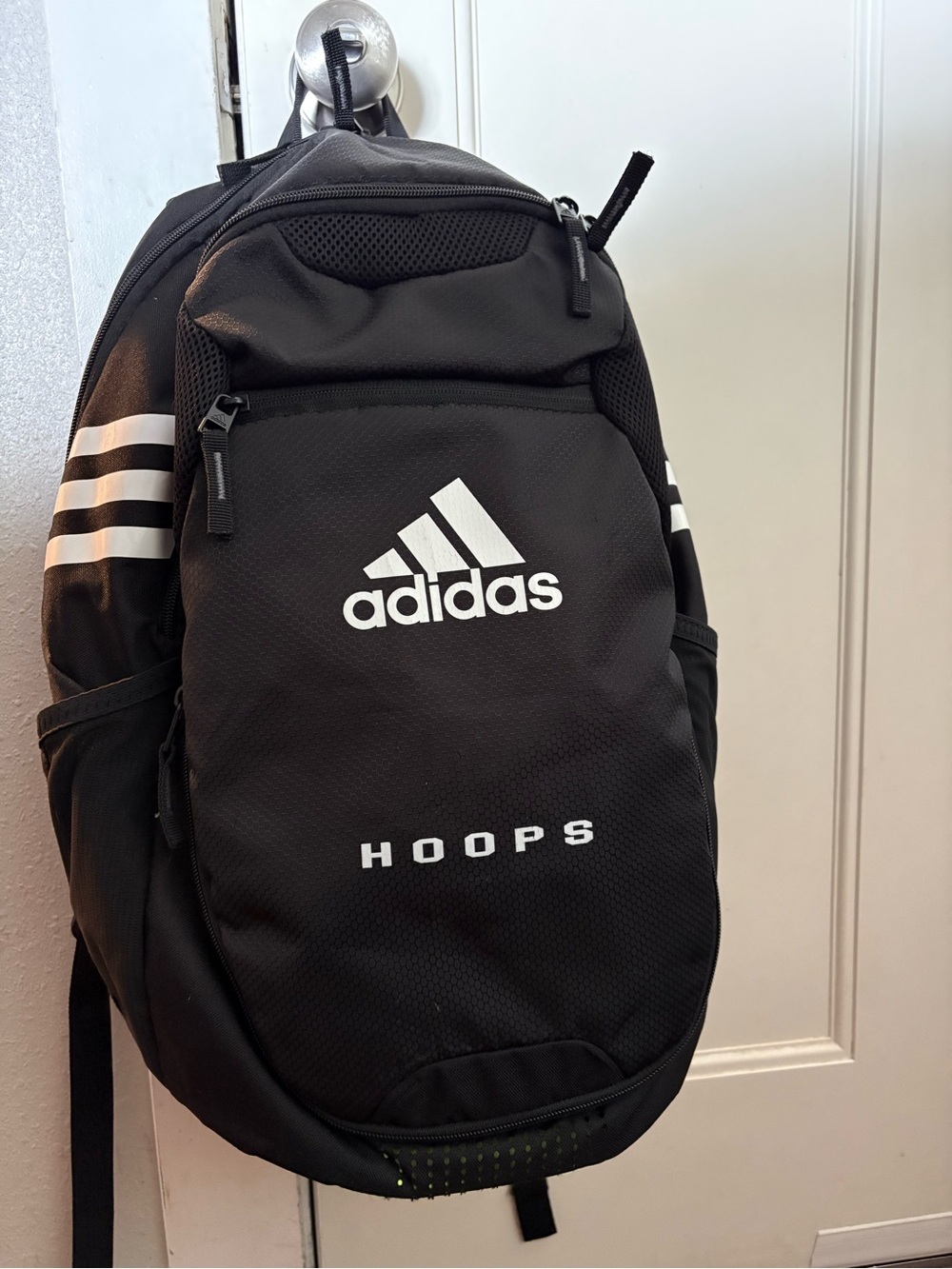 Adidas Black and White Hoops Backpack